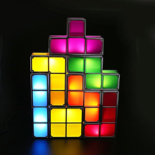Невероятно Ретро Игра под формата на Tetris, Штабелируемая Светодиодна Настолна Лампа, Творчески Занаяти ~ Предмет