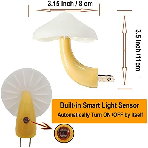 AUSAYE 2 опаковки Сензорен led нощни лампи, Вставляемая Лампа, 7 цвята, което променя Грибовидный Лампа, Красиви