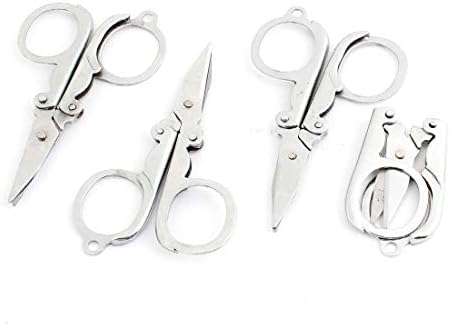 Нови Lon0167, 4 предмета, удобна дръжка за пътуване, надеждна ефективност, Сгъваеми ножици за бродерия сребрист