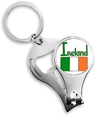 Ирландски Национален Флаг Зелен Модел Ножица За Нокти Халка Ключодържател Отварачка за Бутилки Машина За Рязане