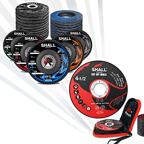 SHALL 24-опаковъчен диск с капак и 25-опаковъчни Отрязващи дискове с калъф, 4 1/2 x 7/8 инча