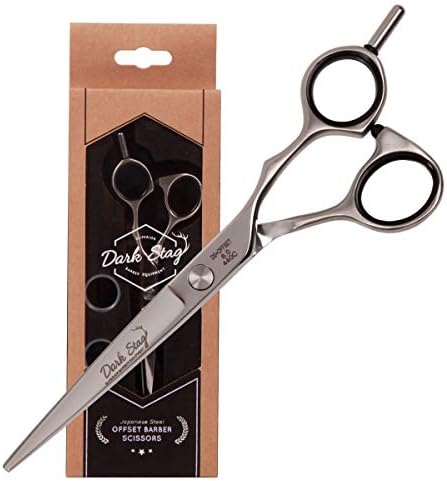 Професионални фризьорски ножици Dark Stag DS+ с смещенным изпъкнала нож за професионални фризьори. Ножици за подстригване от неръждаема стомана. За салонных фризьори. -