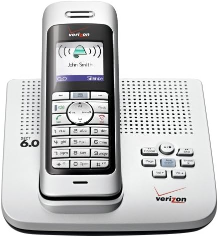Безжичен телефон на Verizon VZ-V300AM-1 с разширени функции DECT 6.0 (сребрист)