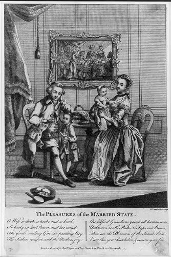 Исторически находки Снимка: Радост сродници състояние,Семейство, Домашен живот,1770-89, Брак, Англия