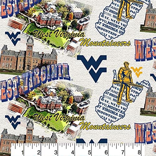 Една четвърт от мазнини Университета на Западна Вирджиния-Колеж NCAA, памучен плат-WV1212