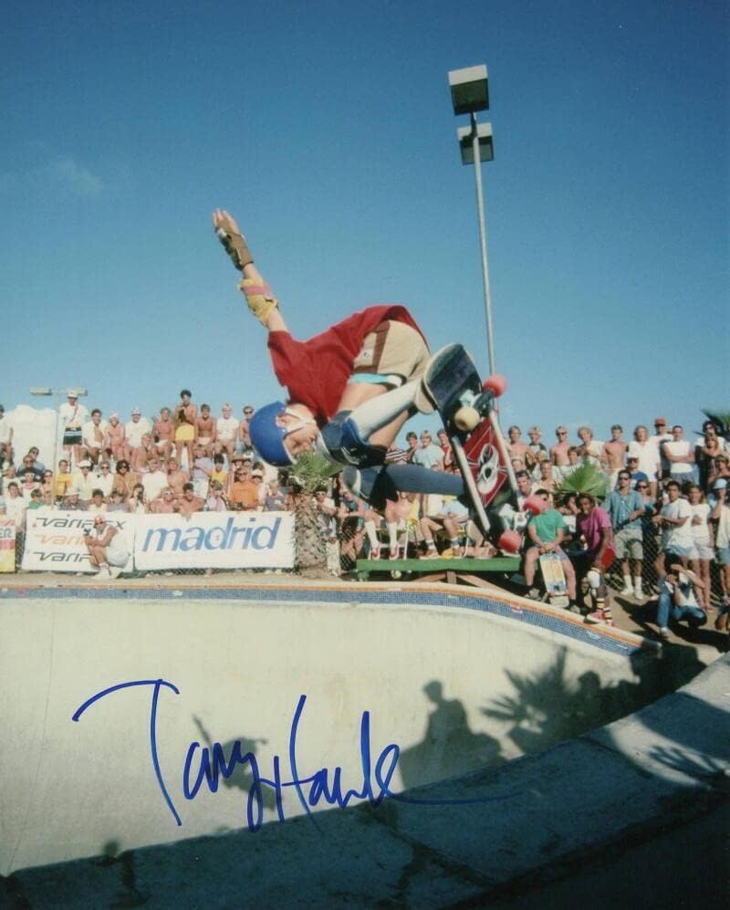 Тони Хоук е Подписал Автограф 8x10 Фото - Икона скейтбордист Pro Skater Много Рядко! - Снимки на Екстремни спортове
