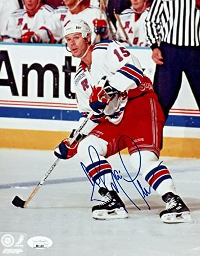 Джон Маклийн Подписа хокей снимка 8x10 с JSA COA - Снимки на НХЛ с автограф