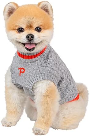 Вязаный пуловер за кучета FANNAR - Сив Меланж - XL