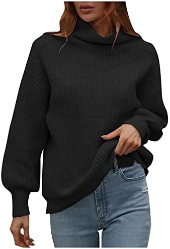 Случайни Пуловер Жена За Къмпинг, Зимни Блузи Големи Размери, С дълги Ръкави, Монофонични Стръмен Свободен Трико