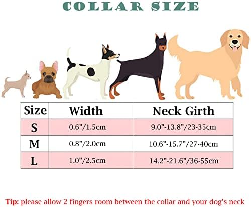 Кожен нашийник за кучета с быстросъемной метална катарама, Регулируем сверхпрочный нашийник за малки кучета със среден размер (L: Регулируема 14,2-21,6 инча, ширина на 1