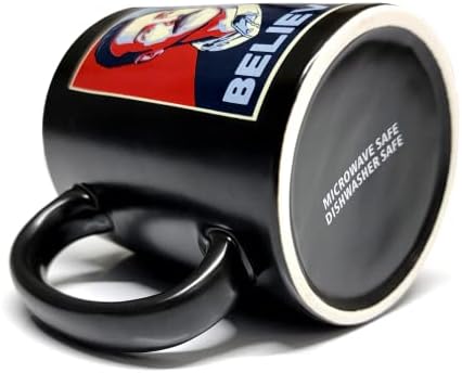 Mean Muggin Believe - черна Керамична чаша с тегло 11 грама - Художествен дизайн и от двете страни - Забавно