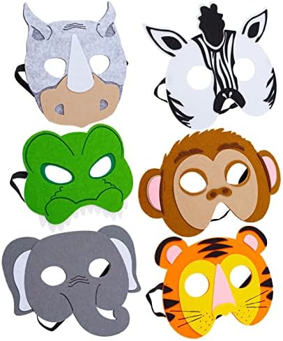 СИНЯТА ПАНДА, 12 опаковки Фетровых маски на животни, за деца в джунглата, Сувенири за парти в стил сафари за