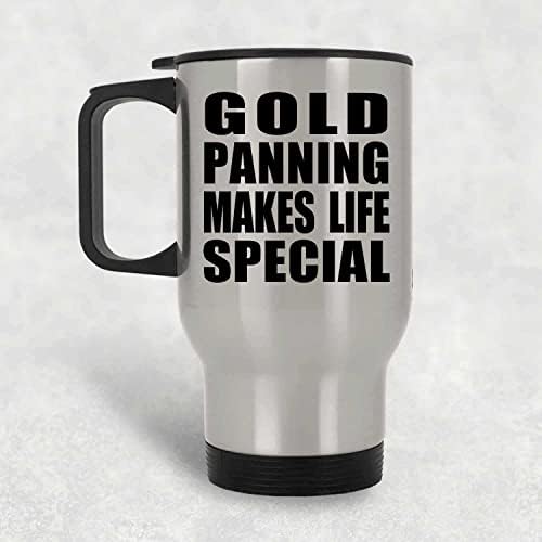 Дизайн Със Златно Покритие Прави Живота по-Специални, Сребърен Пътна Чаша 14 грама, на Чаша с Изолация от Неръждаема