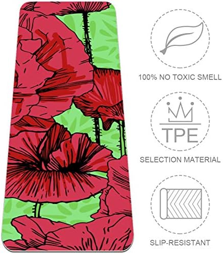 Килимче за йога Siebzeh Цвете с цветен модел от Премиум-клас, в екологично Чист гумена подложка за здраве и