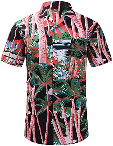 Мъжки Хавайски Ризи с флорални Принтом, Мъжка Риза Aloha С принтом, Приталенная Риза с копчета, Тропически Празнични Плажни Ризи