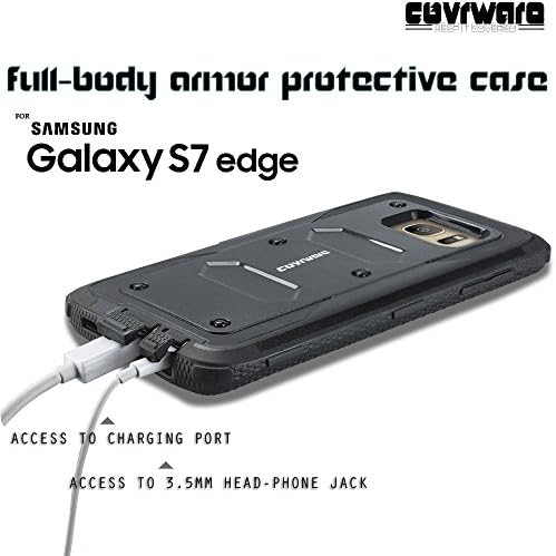 Калъф COVRWARE Galaxy S7 Edge - [Серия Aegis] Тежкотоварни Двуслойни Хибриден калъф-кобур за цялото тяло с клипс