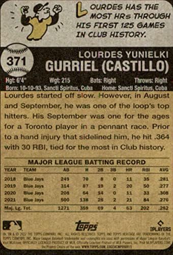 2022 Наследство Топпса 371 Лурд Гурриэль - младши . Торонто Блу Джейс-Ню Йорк-MT MLB Бейзбол