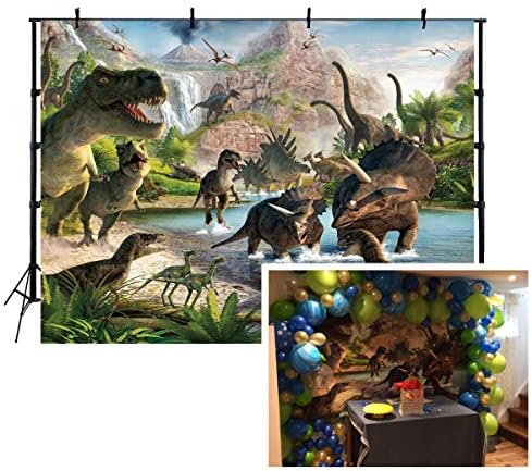 Фон за снимки с динозавром HUAYI, Детски Празничен Фон за снимки, Коварен Виниловое Украса за фотобудки, Задната част на кутията (5x3 фута, GW818)
