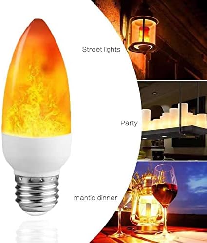 Led Крушка с Ефект на Пламъка E26, Блестящо Крушка-Свещници 4 W, Топло Жълти Лампи-Свещи с Датчик за Силата