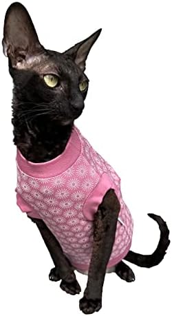 Тениска Kotomoda Cat ' s Розова Пролет за сфинксове и голи котки (Голяма)