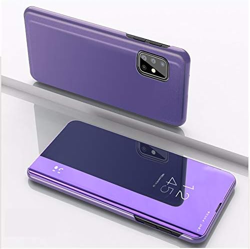LEMAXELERS е Съвместим с iPhone 12 Mini Case Огледален дизайн Clear View Flip Ультратонкая Защитната обвивка