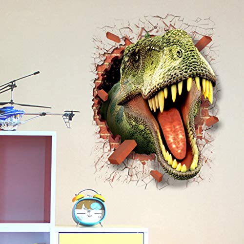 OFISSON Голям Динозавър 3D Стикер на Стената с Пукнатини Спалня и Детска Стая Подвижна Голяма Стикер за Деца
