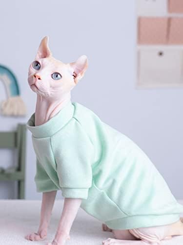 Пуловери за котки без козина, само за котки, Лилаво Замшевая Топла Риза, Есен-Зима, Обикновена Дишащи ризи Sphynx за котки (Розово, XL (8,8-11 паунда))
