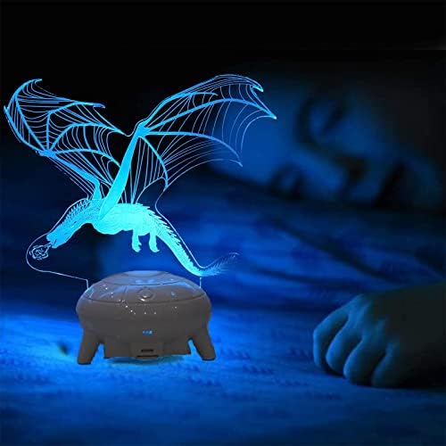 HGomx Fire Dragon Светлини Детски лека нощ, 16 Ленти с Дистанционно Управление, 3D Илюзия, Детски осветителни Тела, Подарък за Рожден Ден Момчета и Момичета