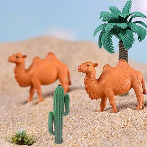 Honbay 3 бр. Фалшиви Миниатюрни Дървета Пластмасов Модел на Изкуствена Кокосова Палма Cactus Растения Статуя