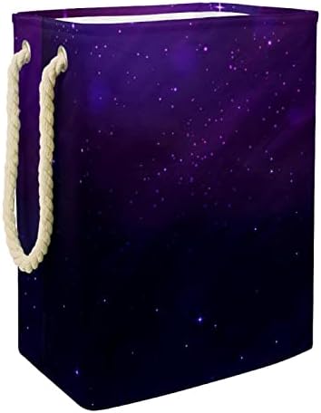 Звездното Небе Пурпурни Големи кошове За пране и Чанта За Съхранение на Мръсна Кърпа Кошница с Дръжки Сгъваеми