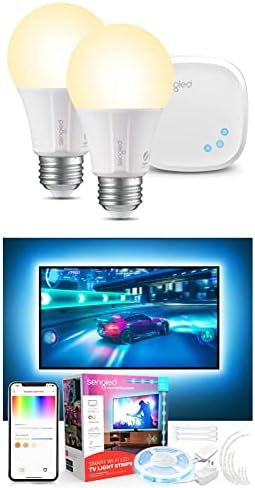 Sengled Zigbee Smart Light Bulbs Starter Kit Мек Бял Комплект от 2 теми Smart ТВ с Led Подсветка за телевизори