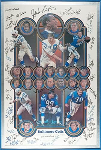 Най-добрите Балтиморские Колтс КОПИТО с Мультиподписью Голяма Снимка 24x38 Джони Юнитаса JSA - Снимки NFL с автограф