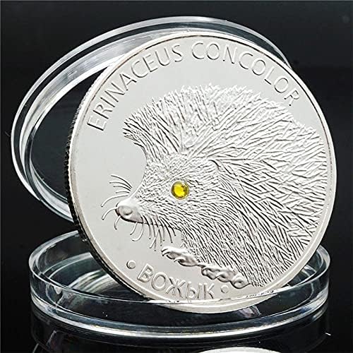Монети с животни, покрити с Диаманти, Възпоменателни Монети във формата на Таралеж, Посребрени Монети, Копия от Беларус Криптовалют, Предмети от Любителски Колекци