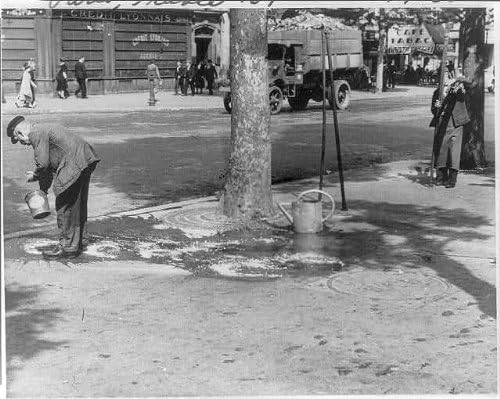Исторически находки Снимка: Париж, Франция, 1939, Друг Чисти,Мъж, Убирающий тротоара,Уличен Чистач, Кофа