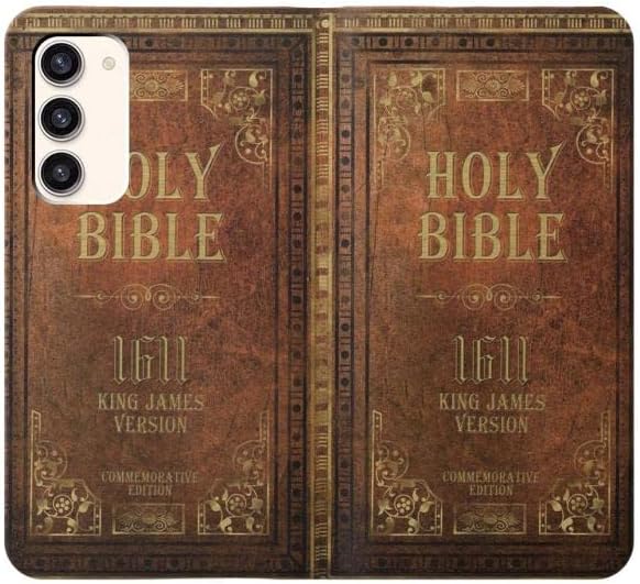 RW2890 Свещената Библия Изкуствена Кожа Флип Калъф Калъф за Samsung Galaxy S23 Plus