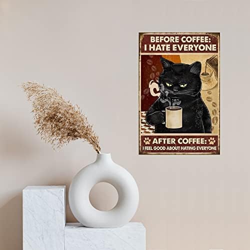 Ретро Лидице Табела Метална Плакат Ретро Стенен Декор на Черна Котка, Кафе Забавни Декорации за Дома Бара Кухня