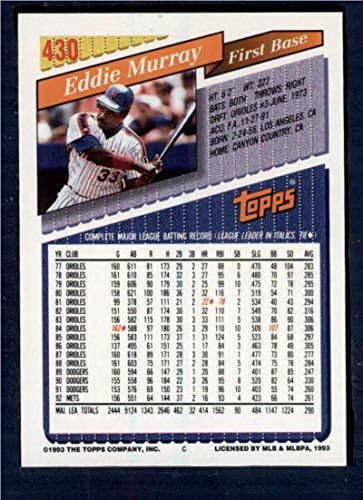 1993 Топпс 430 Еди Мъри В Ню Йорк Ню Йорк Метс Бейзбол