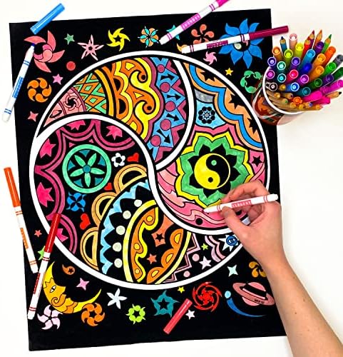 Ин Ян - Класически Ретро Плакат за оцветяване от пухкав кадифе (Пристига Неокрашенным - Деца и възрастни се