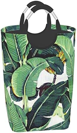 Тропически Банан Палмови Листа 50л Квадратна Чанта За Съхранение на Мръсни Дрехи Сгъваема /С дръжка За Носене/