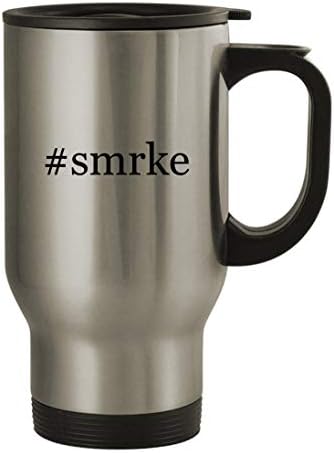 Подарък дрънкулки #smrke - Пътна Чаша от Неръждаема Стомана с тегло 14 грама, сребрист