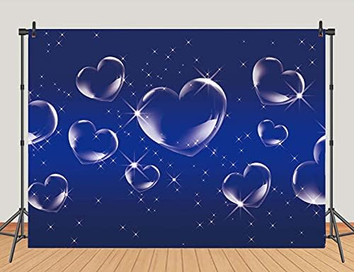 Yongqian YQ Blue Love Heart Блестящи Боке-Фонове, За снимки в Началото на 2000-те, Декорации за Парти по случай