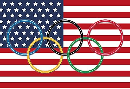 Олимпийските Спортни Фонове, За Снимки на Олимпийските Пръстени Международен Фотофон на Страната с Флага на