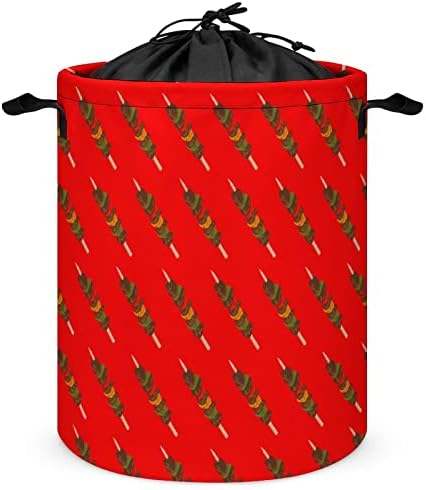 Кръгла чанта за дрехи за барбекю, Водоустойчив Кошница За Съхранение с завязывающейся капак и дръжка