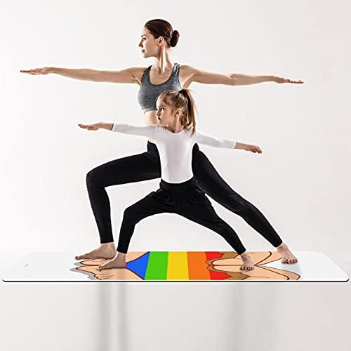 Дебел нескользящий постелката за йога и фитнес 1/4 с Цветни принтом във формата на Сърце за практикуване на