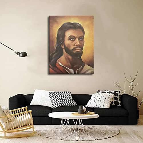 Афро-американски Черен Исус Портрет Платно Художествен Плакат Офис плакат Картина на Стенно Изкуство Премия