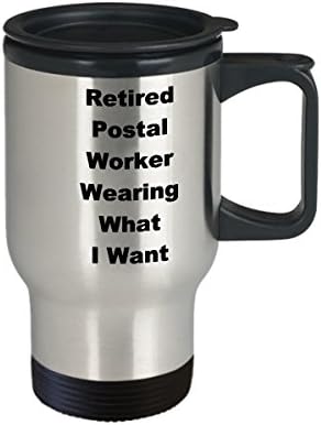 Излязъл в пенсия Пощенският служител на Пътна Чаша Забавна Идея за Подарък За Кафе Облекло за Пенсиониране да
