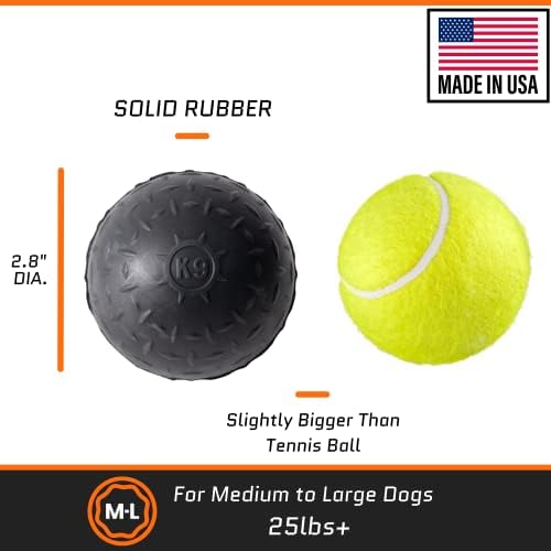Сверхпрочный твърди топка за кучета - Доживотна гаранция за подмяна - Одобрен за агресивни дъвченето на дъвка - Произведено в САЩ - За средни и големи кучета - Безопа?