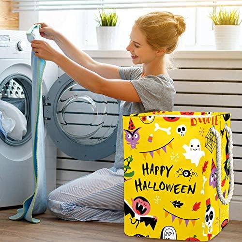 Inhomer Happy Halloween Елементи от Дизайна 300D Оксфорд PVC, Водоустойчив Кошница за Дрехи, Голяма Кошница