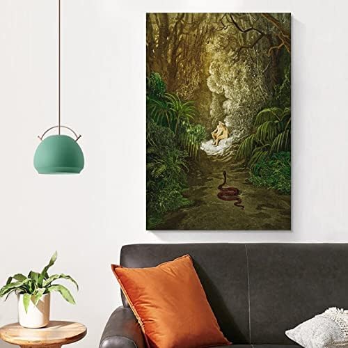 Гюстав Доре - Изгубения рай на Милтън Змия се Приближава Стената на Художествени Картини на Платно Декор на Стените Начало Декор Декор Хол Естетически 16x24 инча (40x60 c