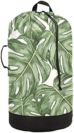 Тропически Лятна Чанта за дрехи с палмови листа, Тежка Раница за пране на дрехи с плечевыми ремъци и дръжки,